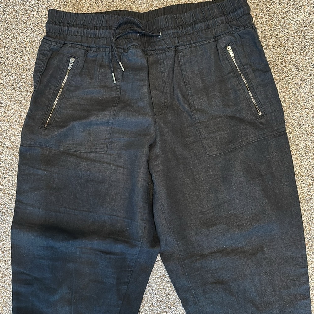 ATHLETA Black Cabo 100% Linen Joggers, Size 8, Like New - Picture 2 of 6